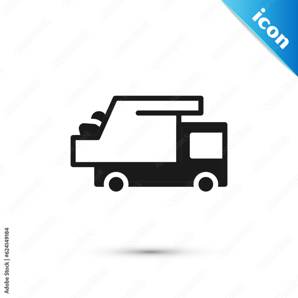 Grey Garbage truck icon isolated on white background. Vector Grey Garbage truck icon isolated on white background. Vector