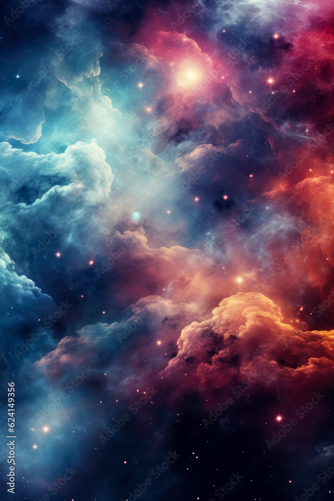 Colorful space galaxy cloud  background
