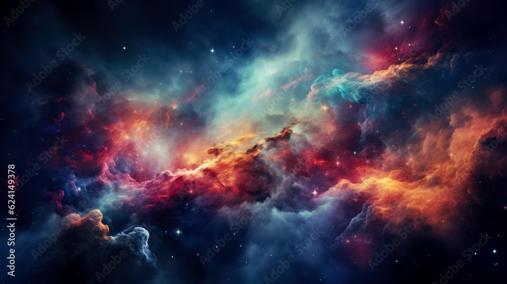 Colorful space galaxy cloud 