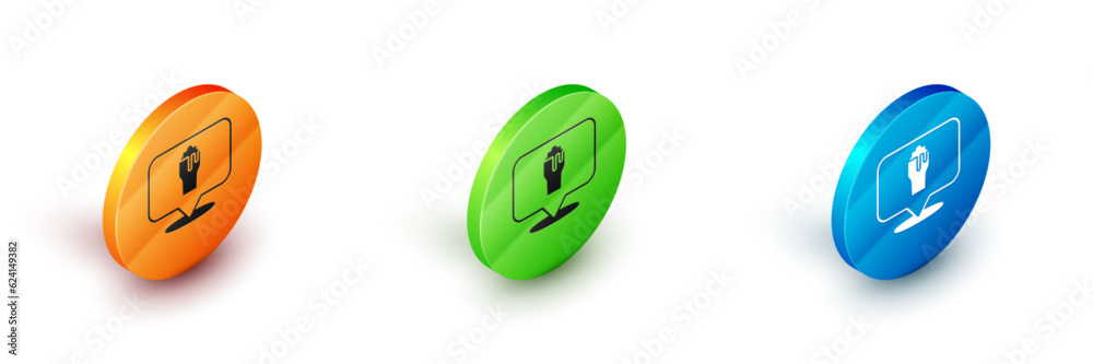 Isometric Alcohol or beer bar location icon isolated on white background. Symbol of drinking, pub, club, bar. Circle button. Vector Isometric Alcohol or beer bar location icon isolated on white background. Symbol of drinking, pub, club, bar. Circle button. Vector
