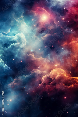 Colorful space galaxy cloud background