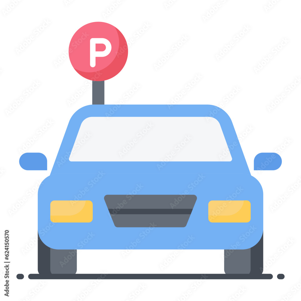 Car Parking Flat Icon Car Parking Flat Icon