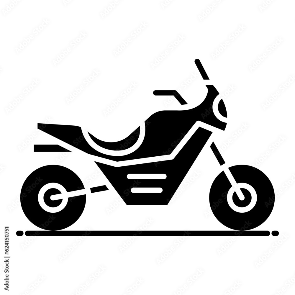 Motorcycle Glyph Icon Motorcycle Glyph Icon