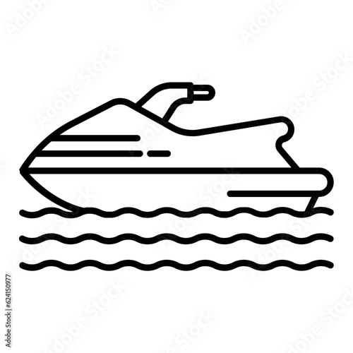 Jetski Line Icon