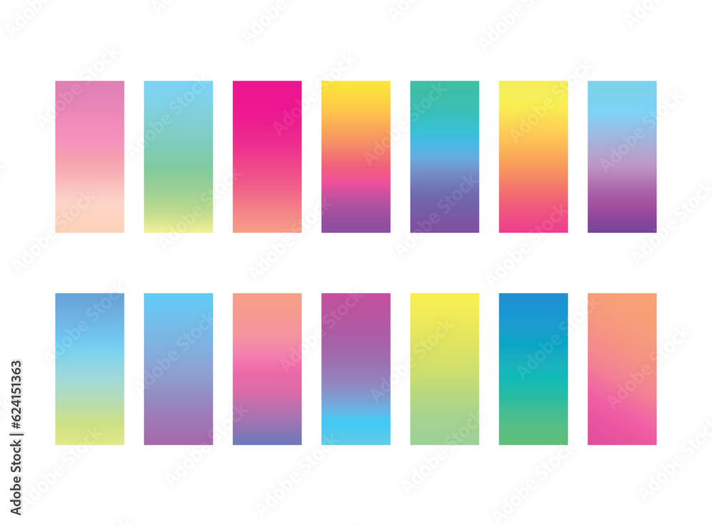 Simple pastel color gradient collection palette