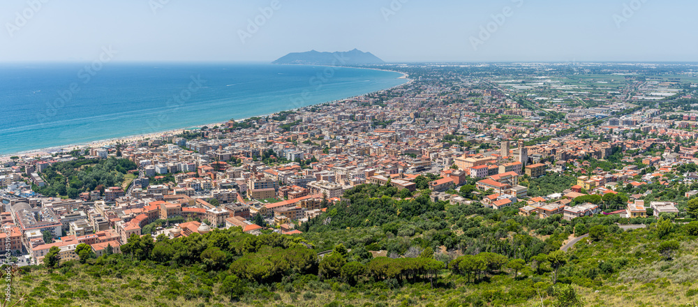 Panoramic view from the Jupiter Anxur Temple in Terracina, province of Latina, Lazio, central Italy.