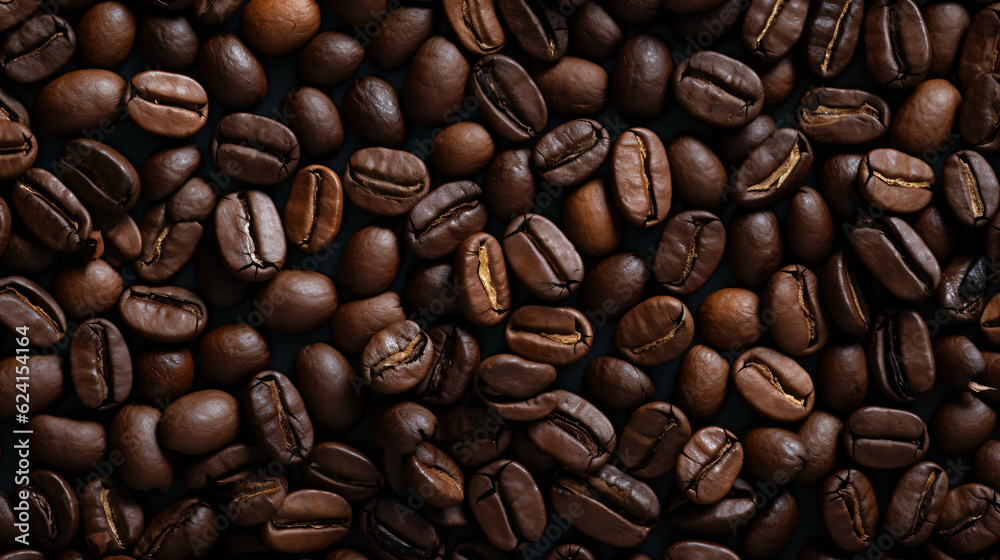 Obraz premium Coffee beans on a neutral background. Generative AI
