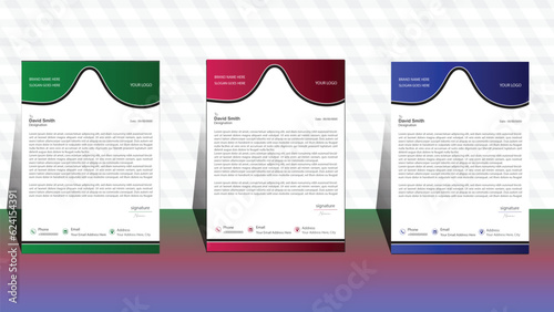 business letter head template. set of three letterhead. business letterhead design. corporate modern letterhead template. professional letter head design. office letterhead design .