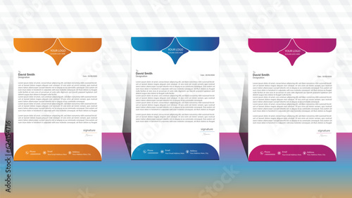 business letter head template. set of three letterhead. business letterhead design. corporate modern letterhead template. professional letter head design. office letterhead design.