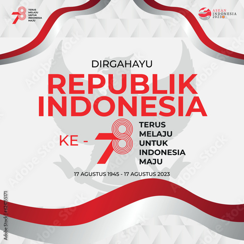 indonesia independence day poster template design photo