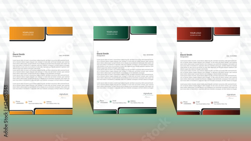 business letter head template. set of three letterhead. business letterhead design. corporate modern letterhead template. professional letter head design. office letterhead design .