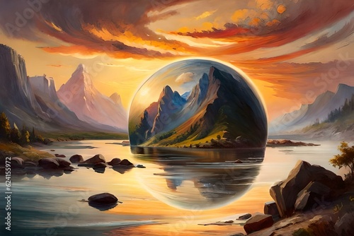 sunrise over the lake