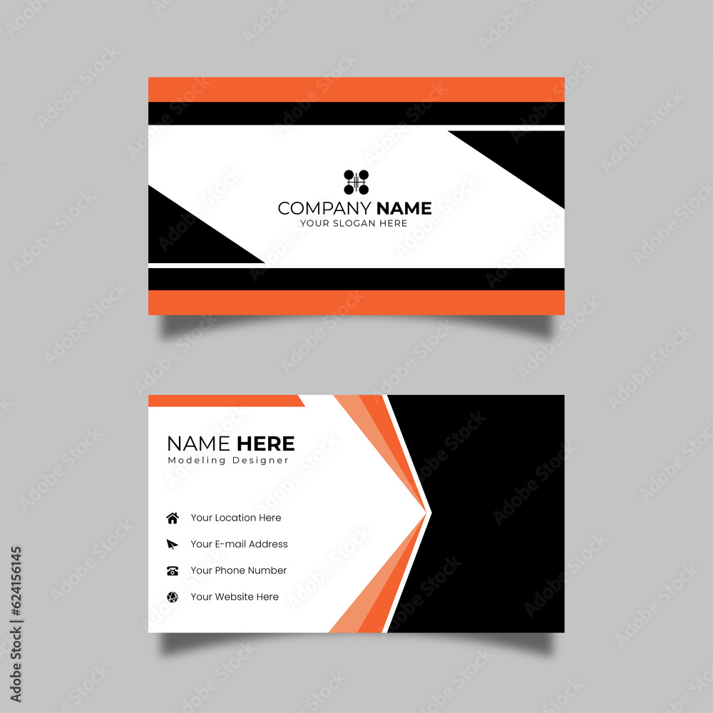 Fototapeta premium Contemporary Orange and White Business Card Design