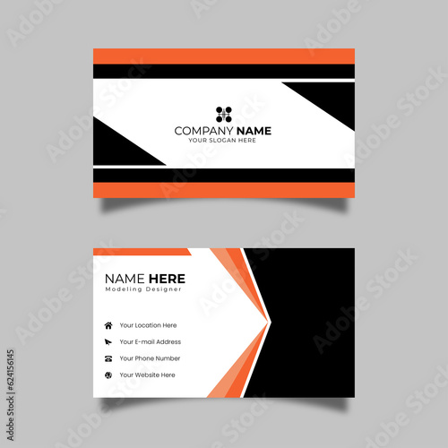 Contemporary Orange and White Business Card Design