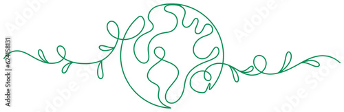 Line art vector illustration of earth