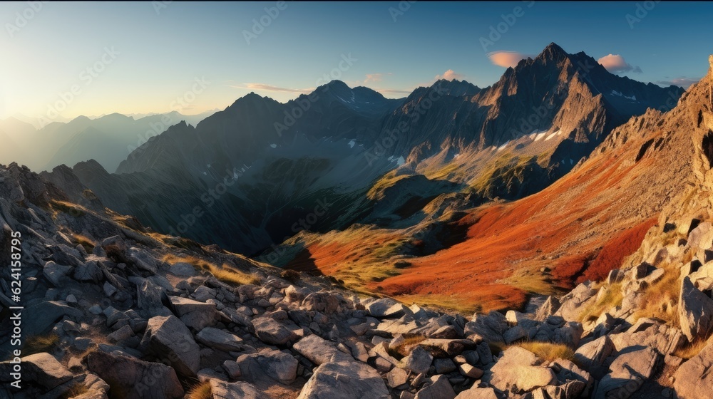 Mountain autumn landscape, Europe, Beauty of nature concept background.