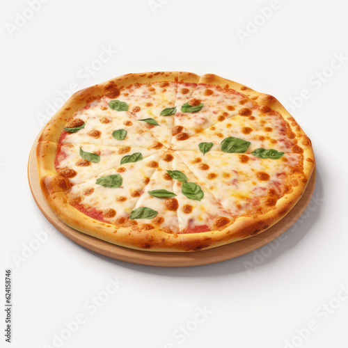 Pizza on a white background. AI generative.