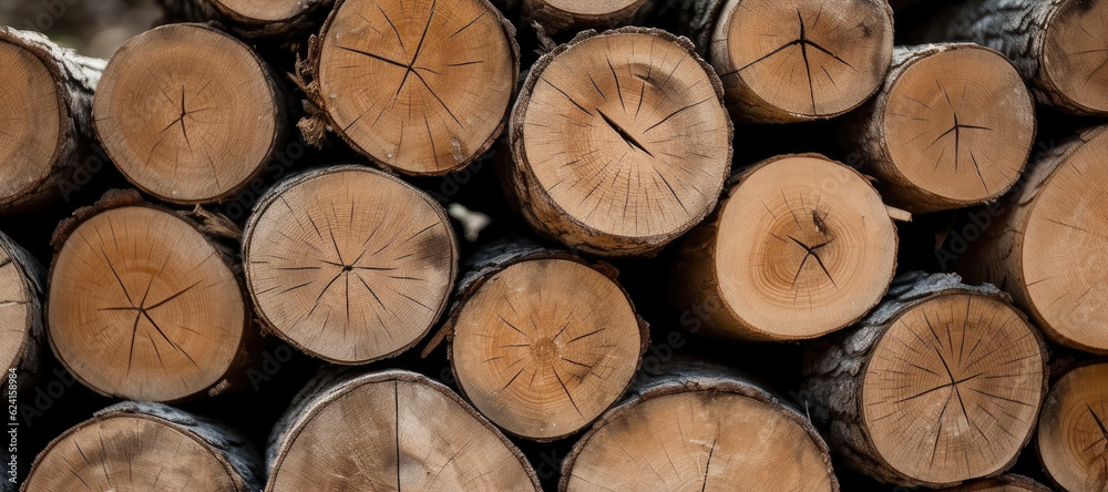 Stack of wooden stumps in cross section texture background, Wood industry background, Firewood. Stack of wooden stumps in cross section texture background, Wood industry background, Firewood.