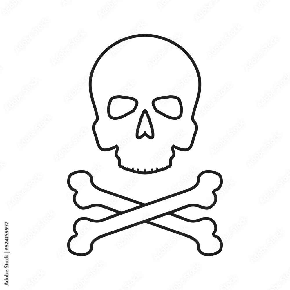 Skull and Bones vector icon. danger illustration sign. poison symbol or logo. Skull and Bones vector icon. danger illustration sign. poison symbol or logo.