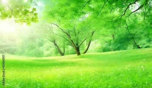 Beautiful green nature summer background  outdoor nature background