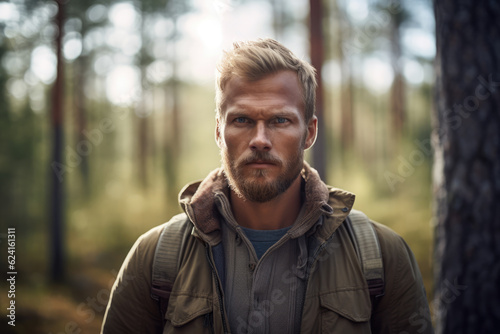 Portrait of a scandinavian man in nature