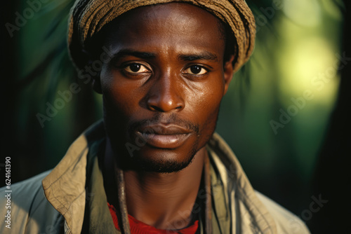 Portrait of an african man in nature