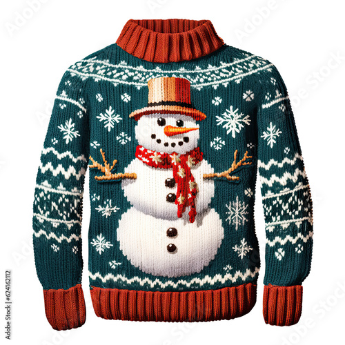 Christmas ugly sweater isolated. Illustration AI Generative