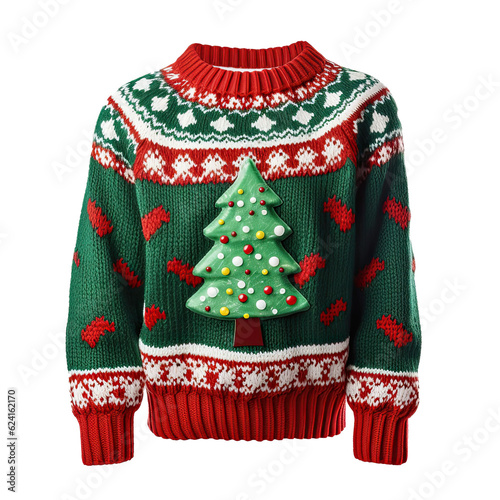 Christmas ugly sweater isolated. Illustration AI Generative