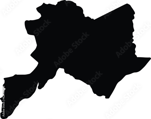 Silhouette map of Cuvette Republic of the Congo with transparent background.