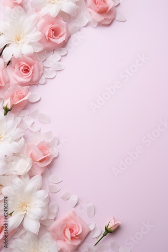 Romantic wedding background. Illustration AI Generative.