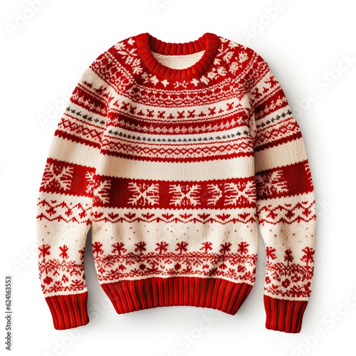 Christmas ugly sweater isolated. Illustration AI Generative © olegganko