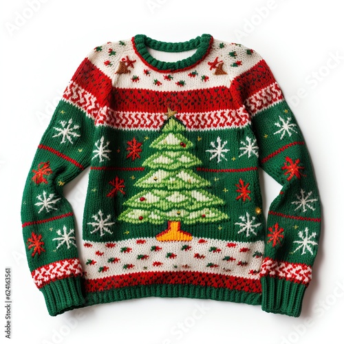 Christmas ugly sweater isolated. Illustration AI Generative