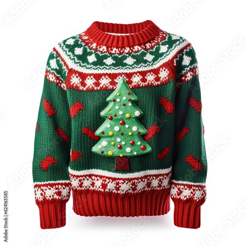 Christmas ugly sweater isolated. Illustration AI Generative