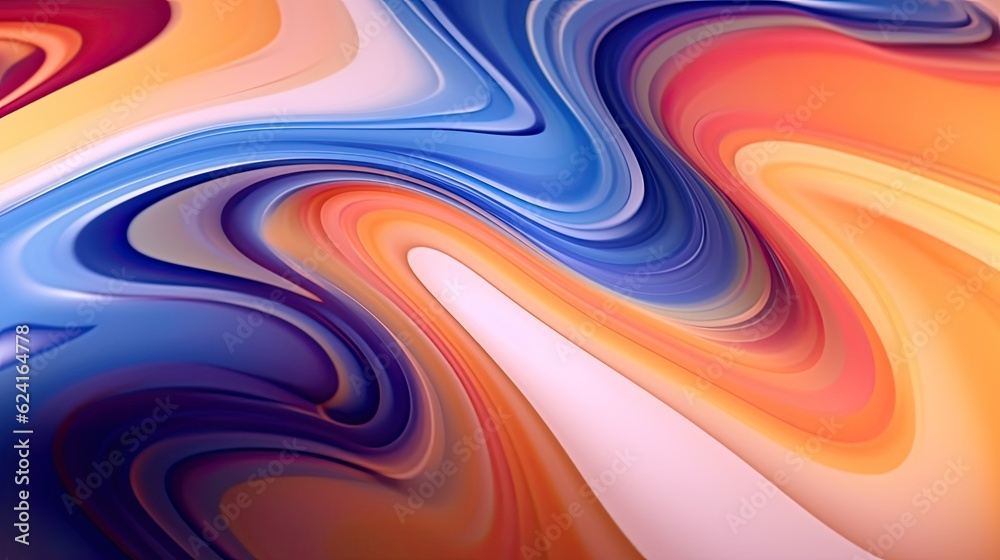 Organic Flowing Lines abstract background. Colorful futuristic illustration art. Generative AI
