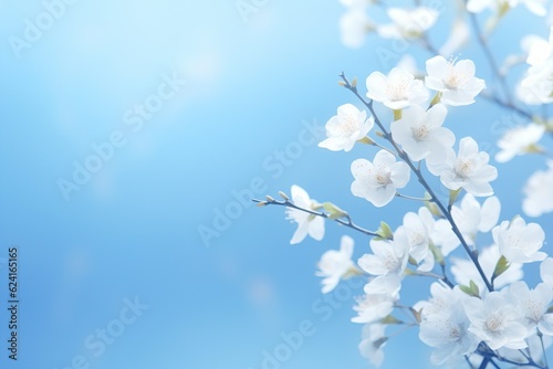 Soft blue spring floral background .