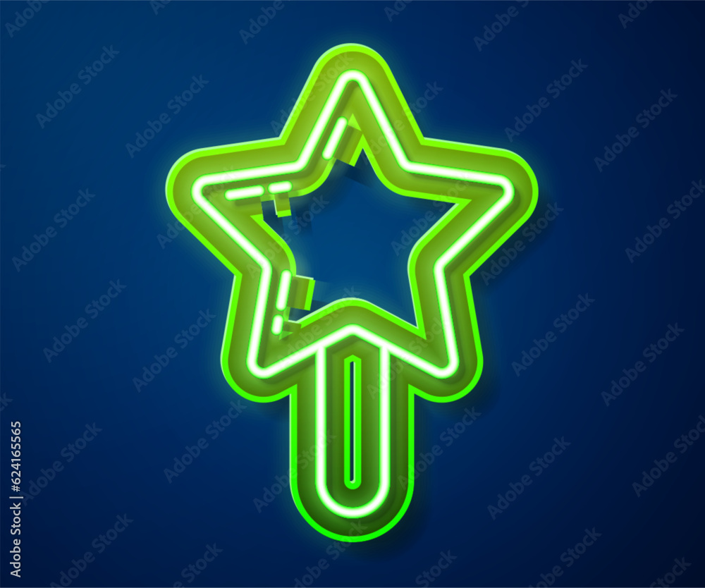 Glowing neon line Lollipop icon isolated on blue background. Candy sign. Food, delicious symbol. Vector Glowing neon line Lollipop icon isolated on blue background. Candy sign. Food, delicious symbol. Vector
