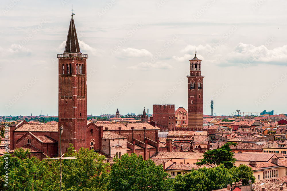Obraz premium View of the old town of Verona in Italy.