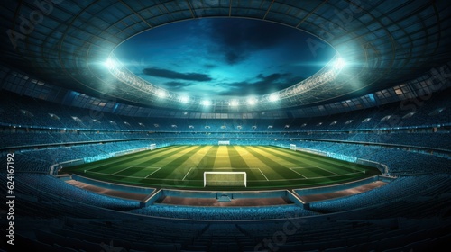 Soccer stadium. Illustration AI Generative.