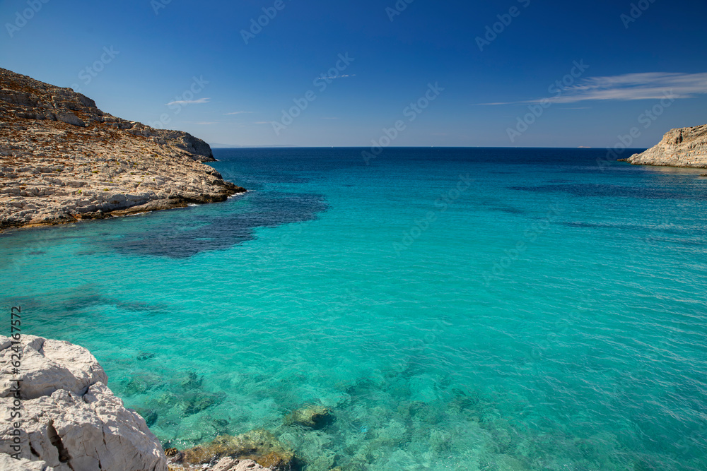Krajobraz morski, letni urlop i wypoczynek na wyspie Kos, Grecja - obrazy, fototapety, plakaty 