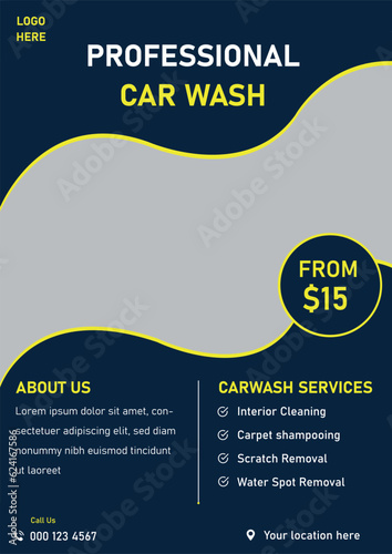 flyer, service, car wash, car, design, 