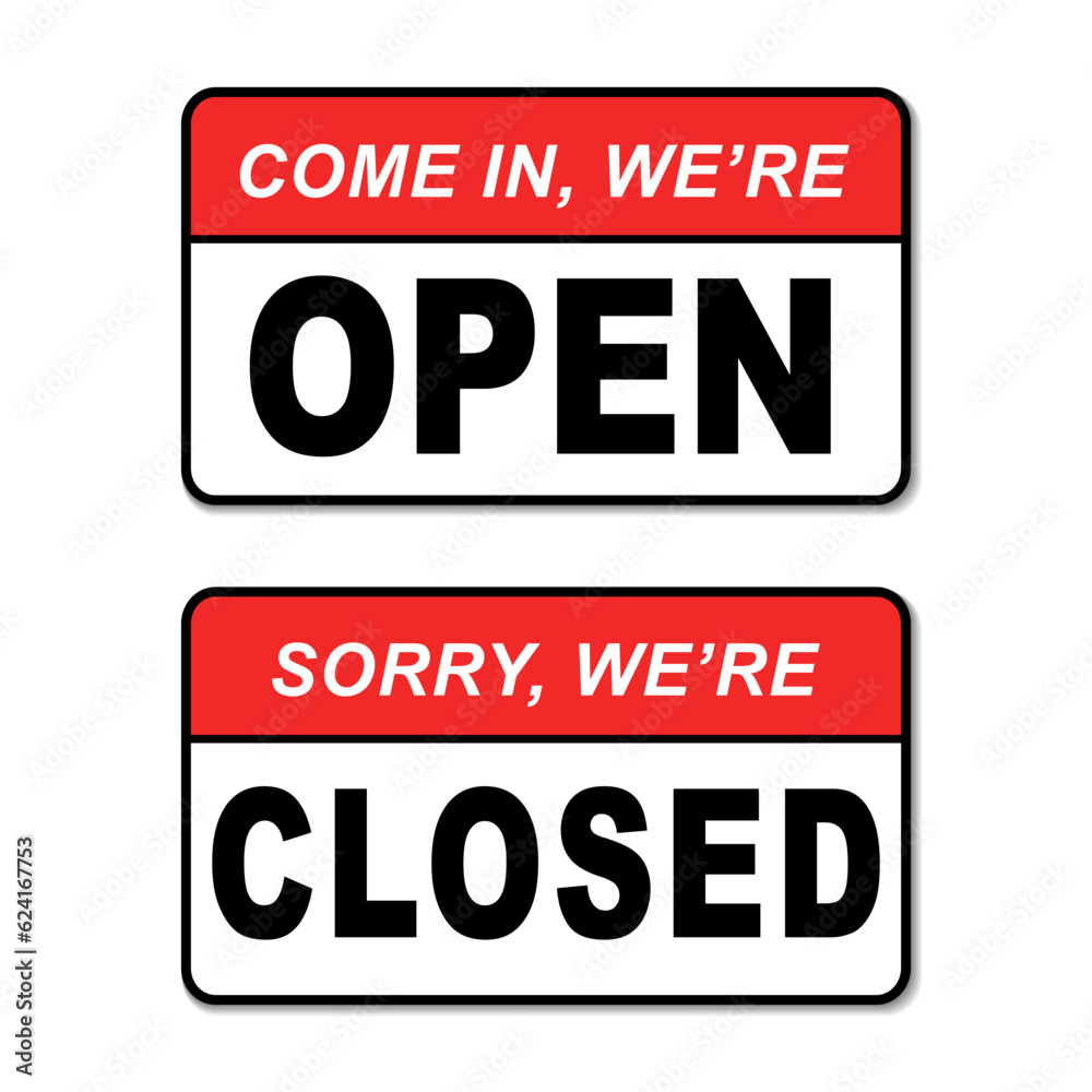 we're open and closed sign. vector illustration we're open and closed sign. vector illustration