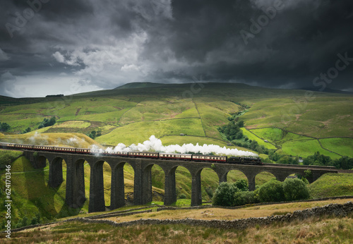 Photography Sherwood Forester steams over Arten Gill Viaduct