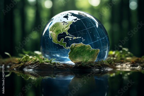 Saving water and world environmental protection concept  Promoting responsible water usage and global environmental consciousness. Generative AI