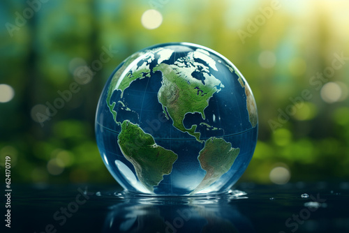 Saving water and world environmental protection concept: Promoting responsible water usage and global environmental consciousness. Generative AI