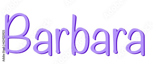 Barbara - lilac color - female name - ideal for websites, emails, presentations, greetings, banners, cards, books, t-shirt, sweatshirt, prints

