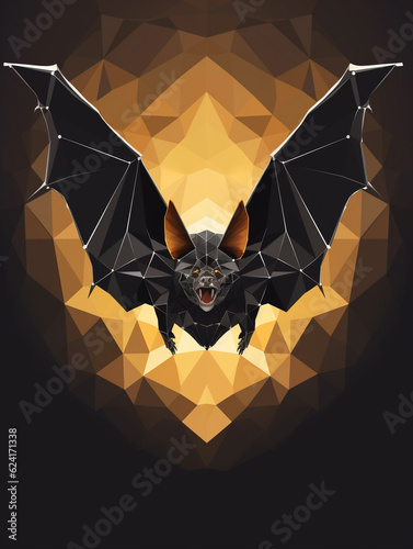 A Vector Art Illustration of a Geometric Bat with Bold Sharp Angles | Generative AI