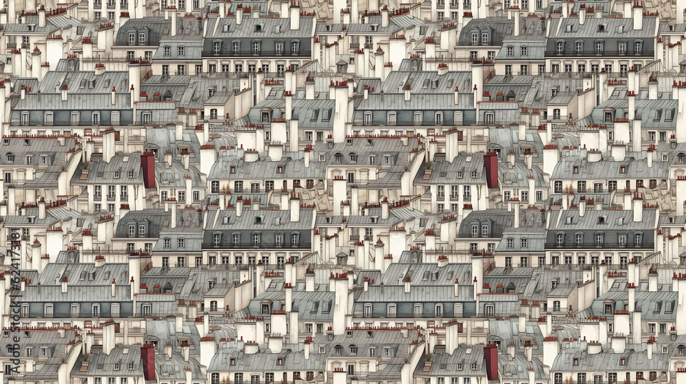 les toits de Paris, papier peint seamless