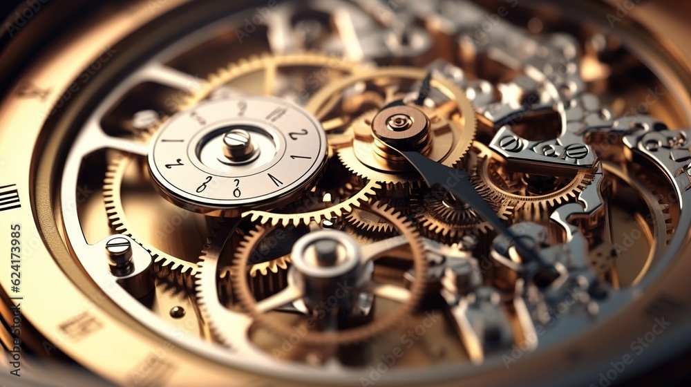 Gears and cogs mechanisms of clockwork. Created with Generative Ai technology. Gears and cogs mechanisms of clockwork. Created with Generative Ai technology.