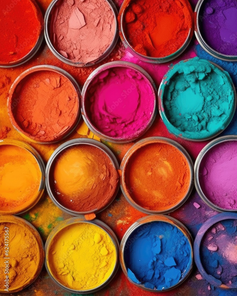Paint can with colorful paints. AI Generated Paint can with colorful paints. AI Generated