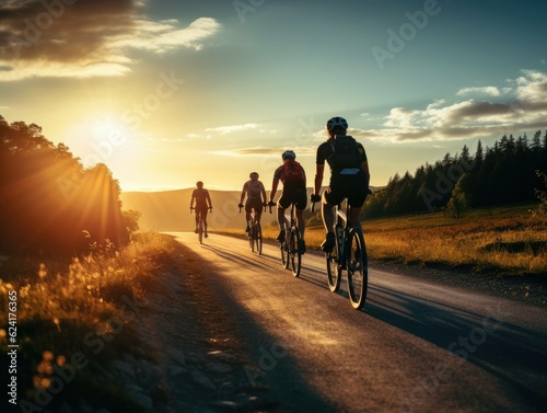 Bicycle racing in the sun © Aaron